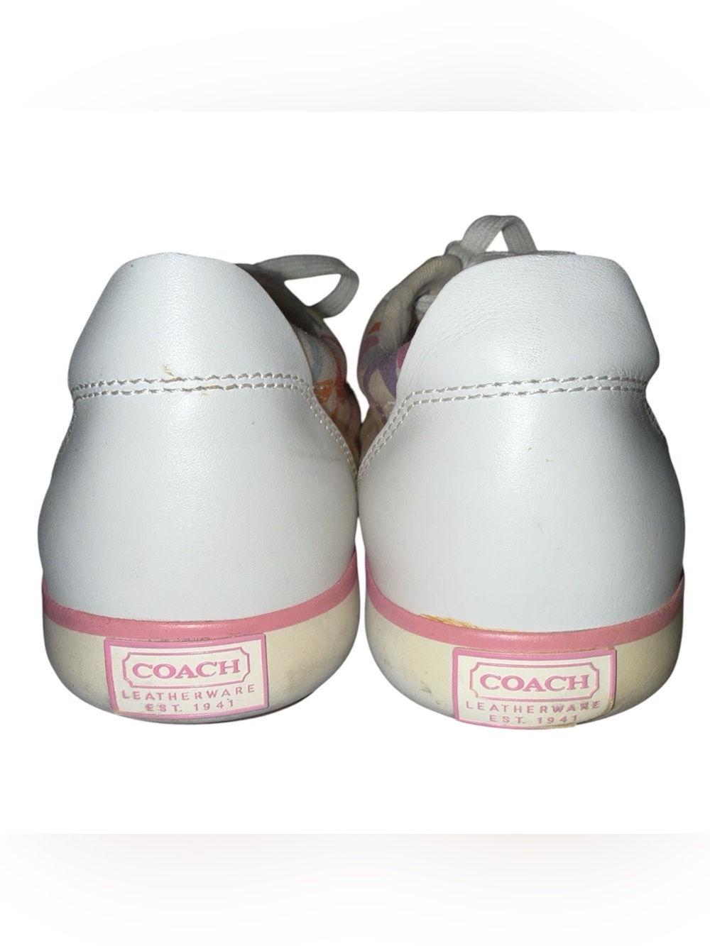 Vintage Y2k Coach Barrett Signature C Rainbow Canvas Sneakers Size 8 B - Picture 5 of 7